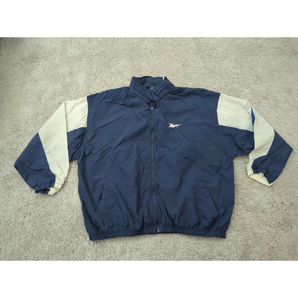 Vintage Reebok Windbreaker Jacket Mens XXL Colorblock Logo Sportswear 90s